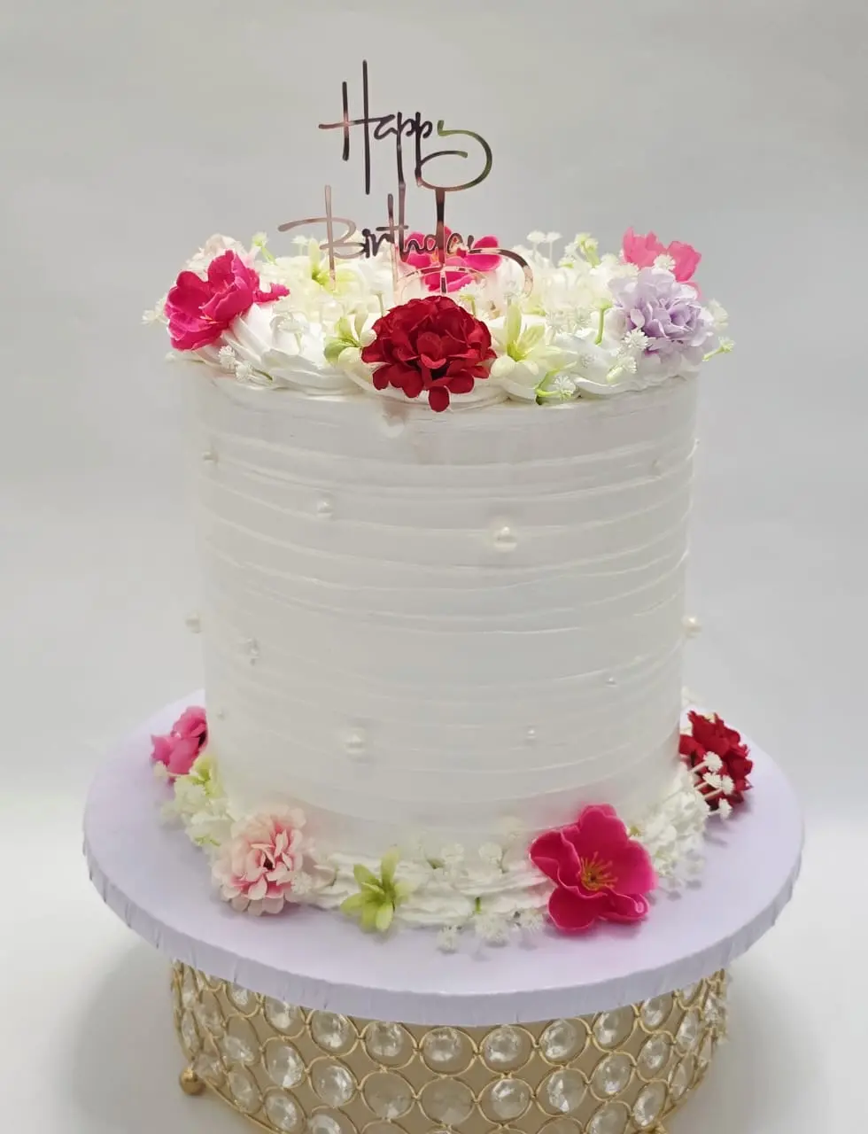 White floral two-tier | CC 033 | Cakes by Nazaria